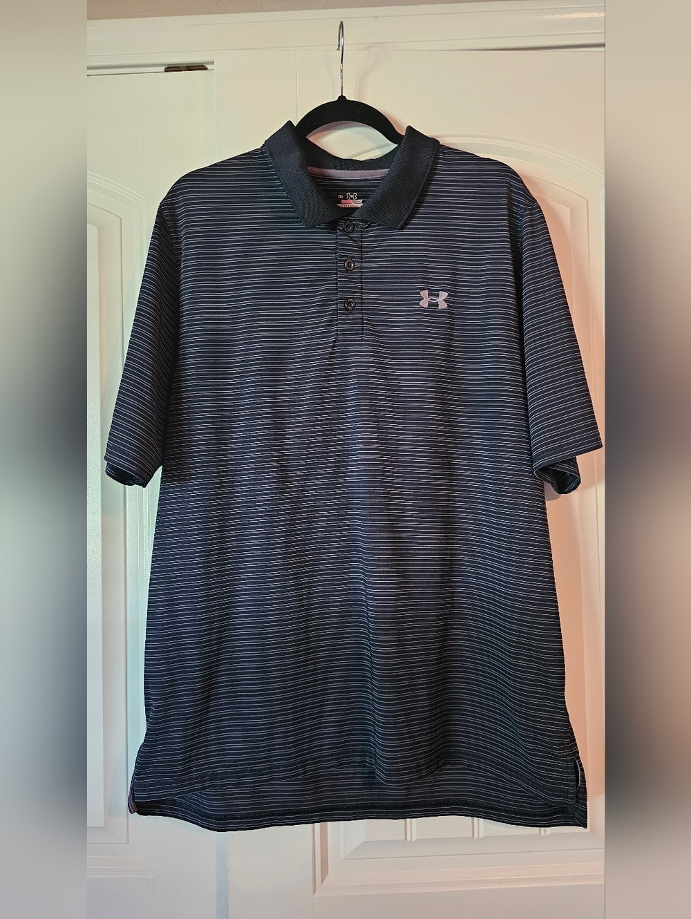 Mens Under Armour Heat Gear Striped Polo Size XL